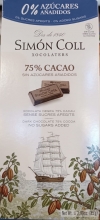 75% COCOA NO SUGGAR BAR