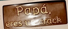 TABLETA CHOCOLATE MENSAJE PAPA ERES UN CRACK